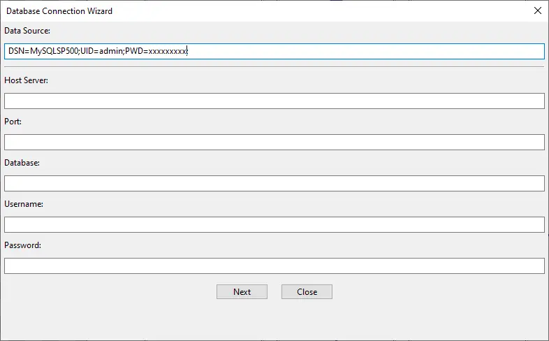 BarTag Express data source DSN string BarTag Express data source DSN string