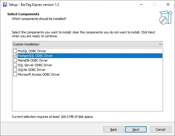 BarTag Express install PostgreSQL ODBC driver BarTag Express install PostgreSQL ODBC driver