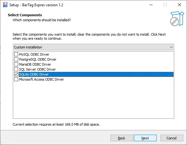 BarTag Express install SQLite ODBC driver BarTag Express install SQLite ODBC driver