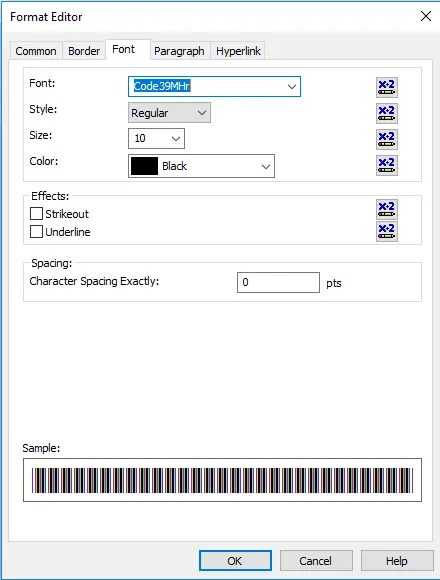 code39 font crystal reports