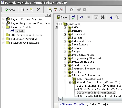 code39 crystal reports ufl