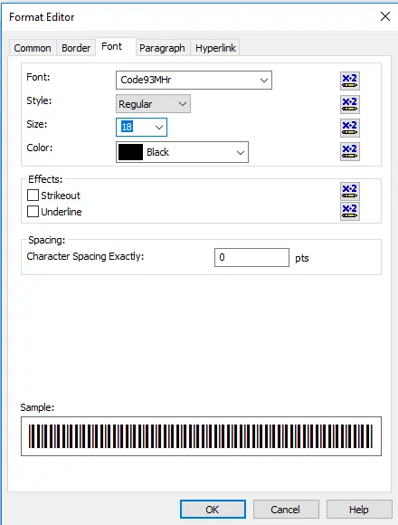 code-93 font crystal reports