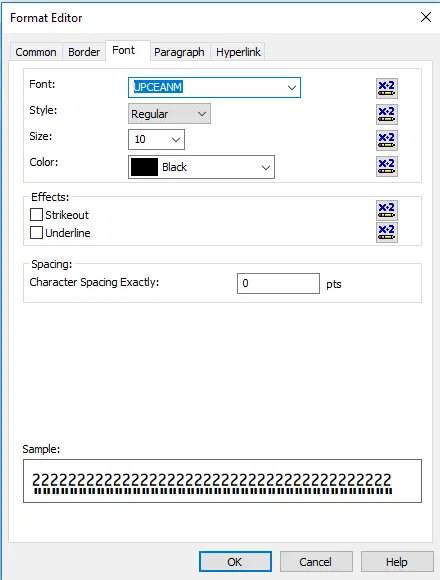 Upc-a font crystal reports