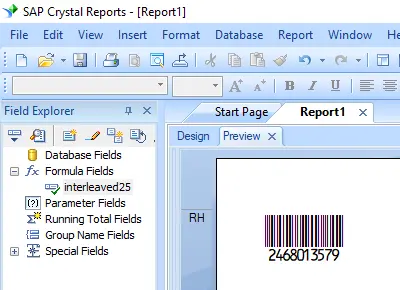 interleaved-2-of-5 barcode crystal reports