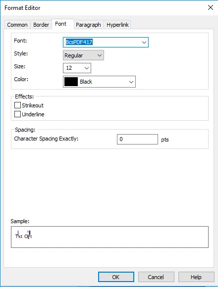pdf417 font crystal reports
