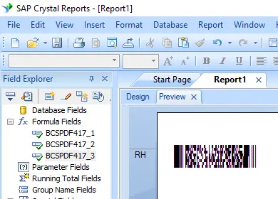 pdf417 barcode crystal reports