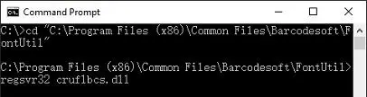 register cruflbcs.dll commands for code39
