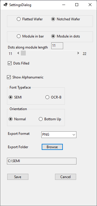 BC412 barcode settings