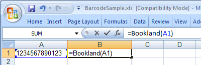 bookland barcode excel macro