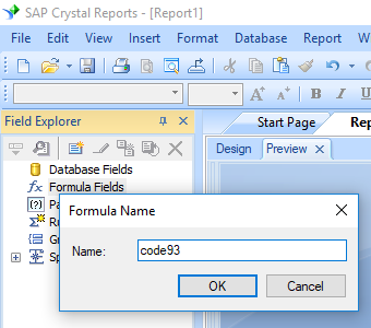 Code93 barcode crystal reports create formula