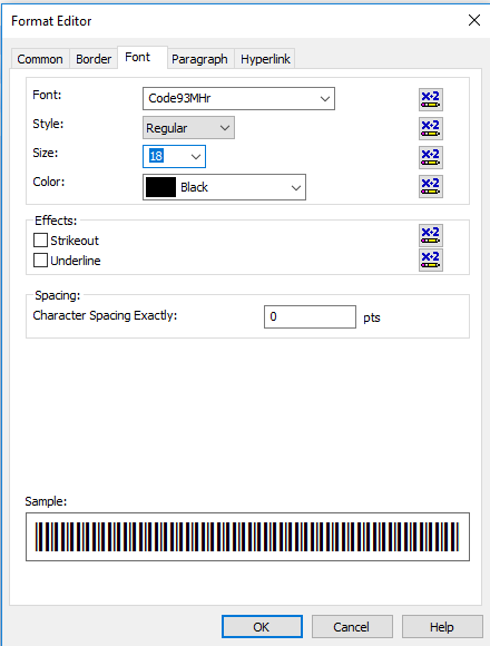 Code93 barcode font crystal reports