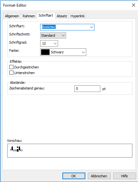 Aztec Code crystal reports Formelfelder