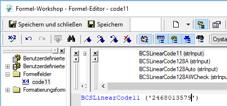 code11 barcode crystal reports UFL