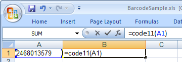 Code11 barcode Excel makro