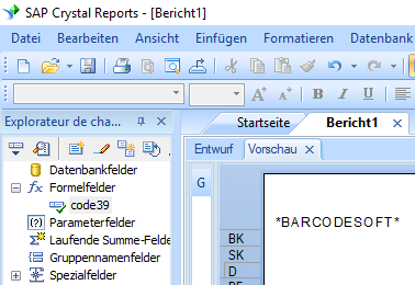 Code39 barcode crystal reports formelfelder