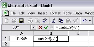 Code39 barcode Excel macro