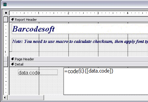 code93 barcode barcode access macro