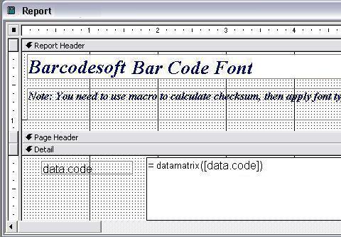 DataMatrix barcode access macro