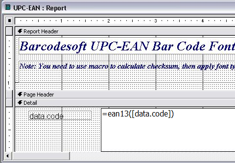 EAN13 barcode barcode access macro