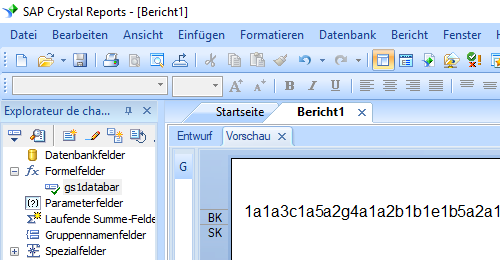 gs1-Databar barcode crystal reports formelfelder