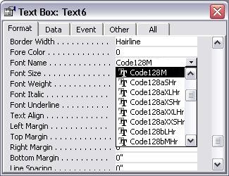 gs1128 barcode access font typeface