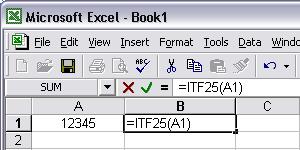 Interleaved 2 aus 5 barcode Excel macro