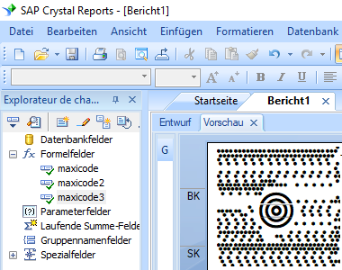 MaxiCode crystal reports