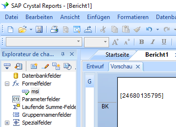 msi barcode crystal reports formelfelder