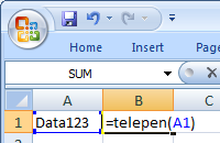 Telepen barcode Excel makro