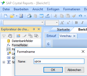 UPCA barcode erstellen formel crystal reports