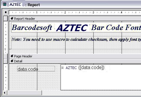 Aztec Code access macro