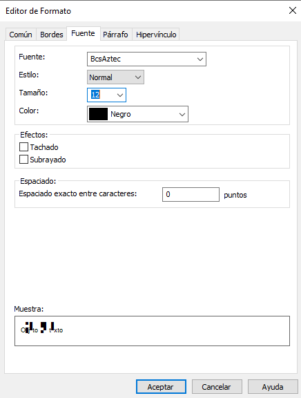 Aztec Code crystal reports fórmula campo