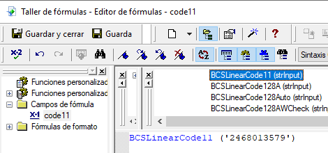 code11 código de barras crystal reports UFL