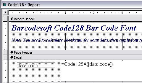 code128 código de barras access macro