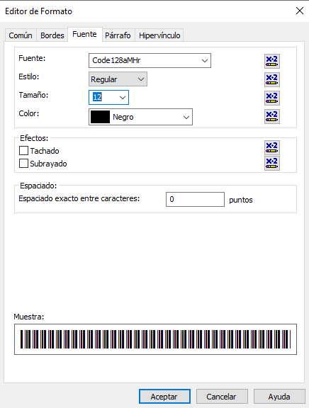 code128 código de barras crystal reports fórmula campo