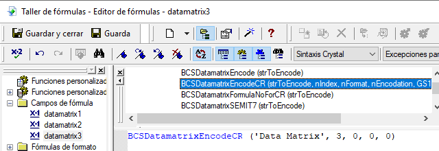 data-matrix crystal reports fórmula campos