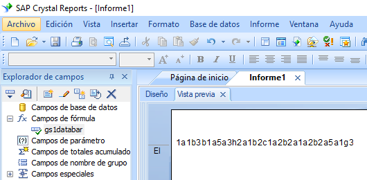 gs1-databar código de barras crystal reports fórmula campo