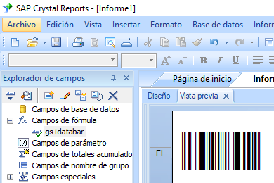 gs1-databar código de barras crystal reports