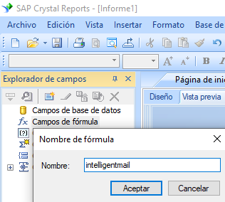 intelligent-mail código de barras crear fórmula crystal reports