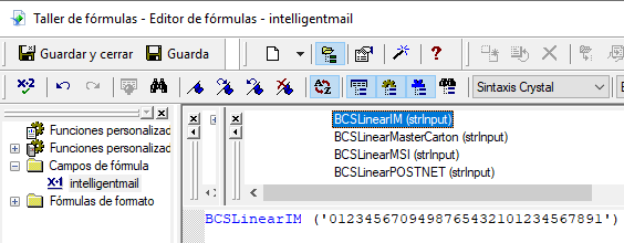 intelligent-mail código de barras crystal reports UFL