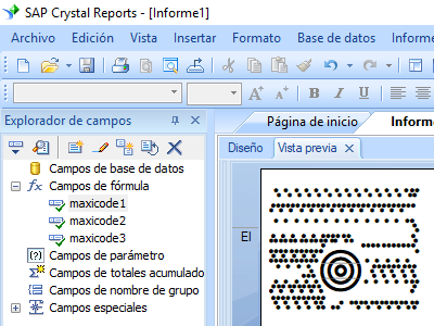 MaxiCode crystal reports