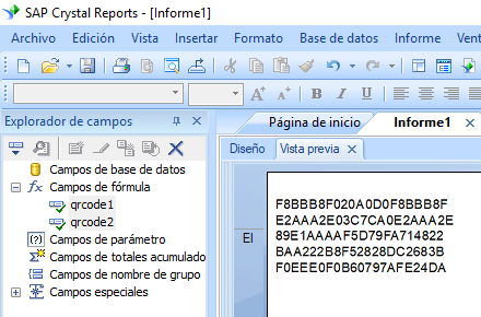 QRCode crear fórmula crystal reports