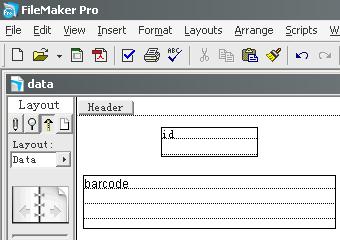 filemaker barcode layout