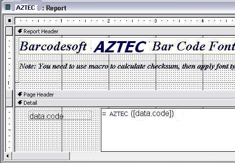 Aztec Code access macro