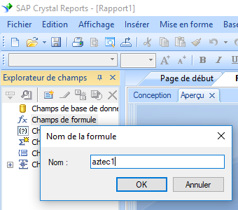 Aztec Code create formule crystal reports