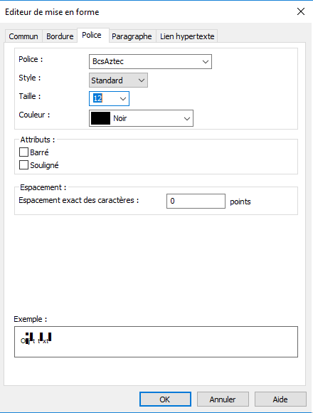 Police Aztec Code crystal reports