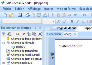 code11 barcode crystal reports UFL