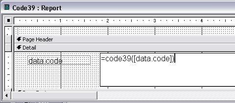 code à barres code39 access macro