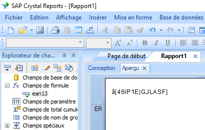 ean13 code barres crystal reports UFL