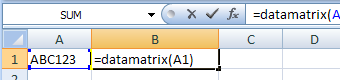 data matrix Excel macro